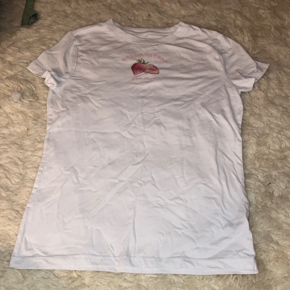Aeropostale White Tee with Pink Graphic